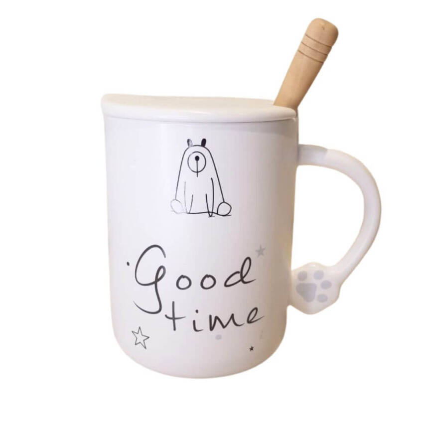 Ceramic cup with spoon - 1