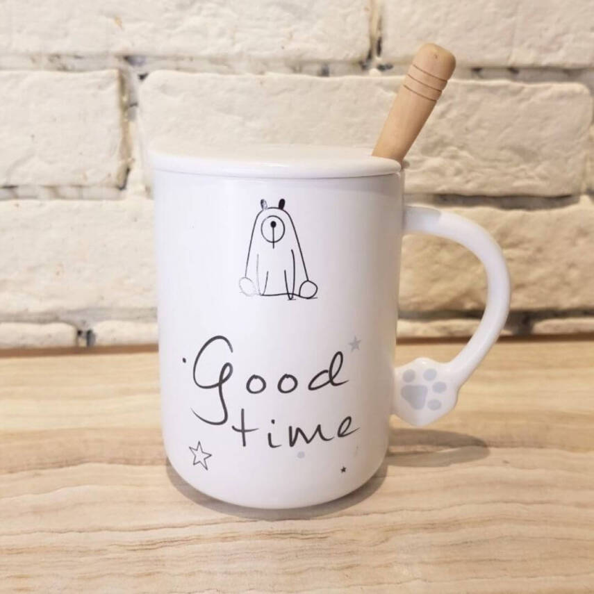 Ceramic cup with spoon - 4